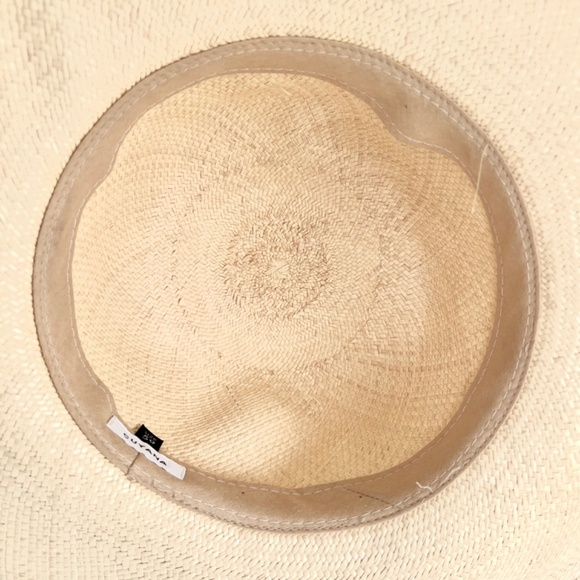 CUYANA Oversized Wide Brimmed Straw Hat in Natural with Black Band - 59 main image 10